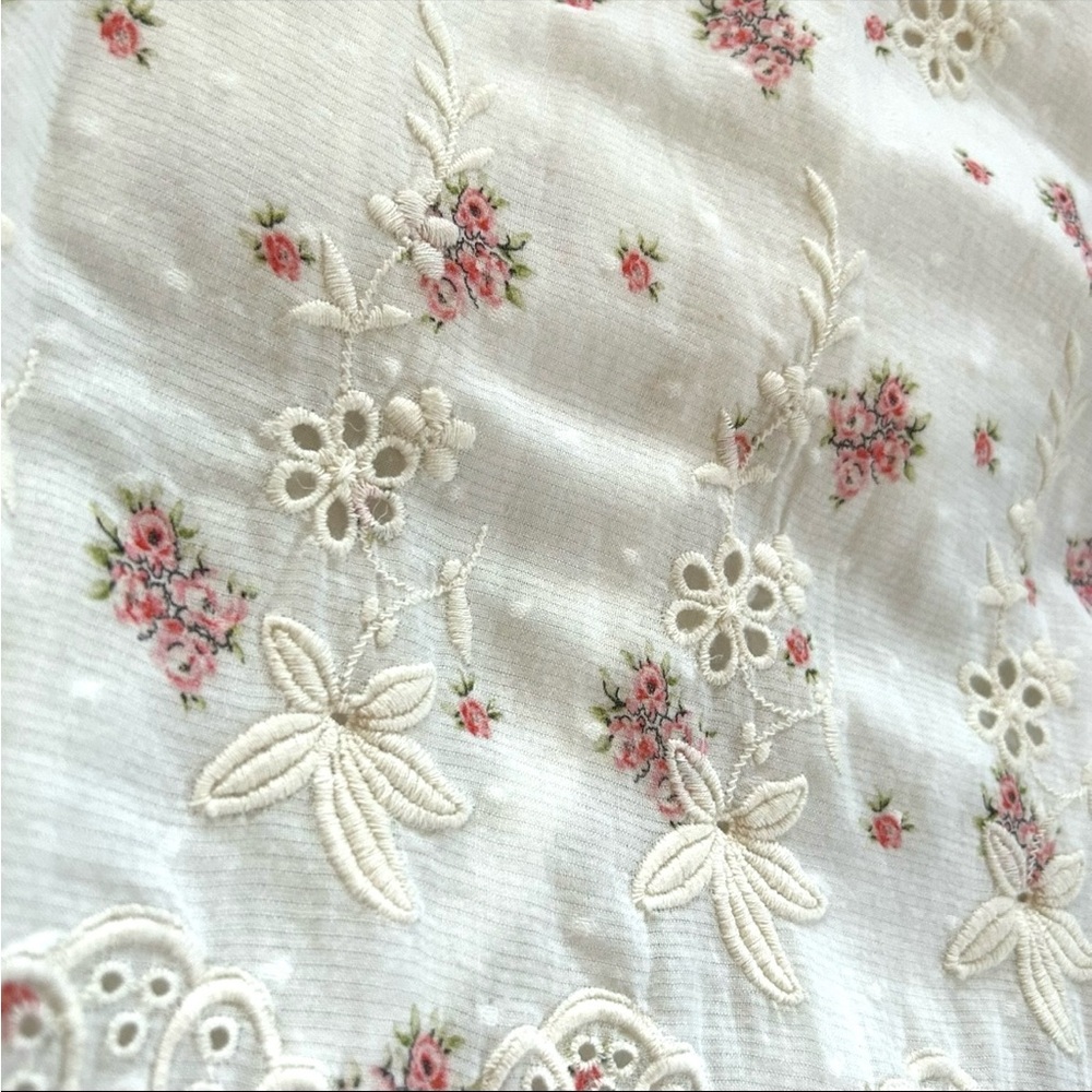 LoveShackFancy Stacy Floral Print Broderie Cotton Maxi Dress Cottagecore Size 0 - Picture 12 of 16
